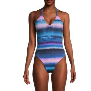 PETAL & SEA BY PQ
Skyline Pink & Blue Striped One Piece Swimsuit Size Large NEW